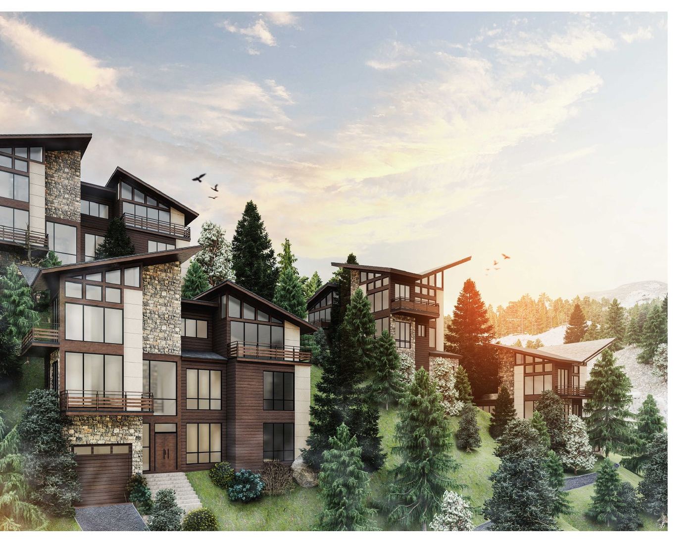 Chalet hillside axono